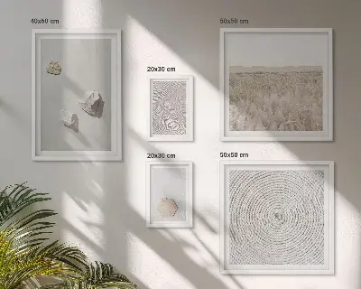 Set of 5 wall art pieces Light boho sand textures
