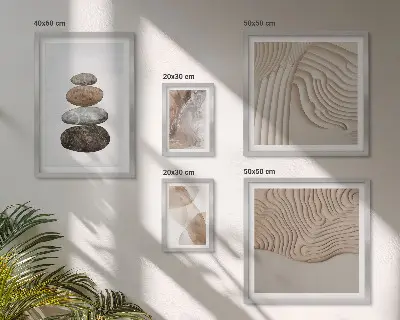 Framed photo set Abstract pastel shapes