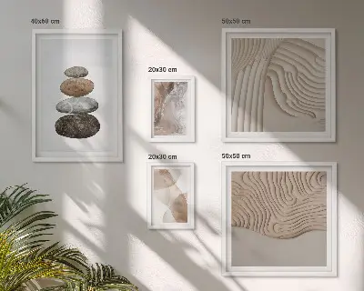 Framed photo set Abstract pastel shapes