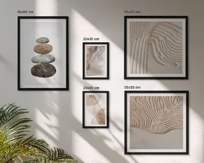 Abstract pastel shapes framed photo set