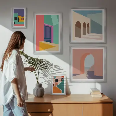 Gallery wall Colorful illustrations of the city