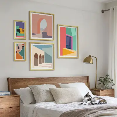 Gallery wall Colorful illustrations of the city