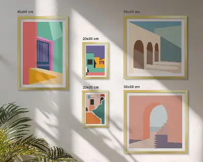 Gallery wall Colorful illustrations of the city