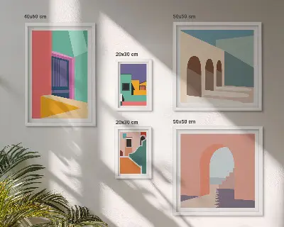 Gallery wall Colorful illustrations of the city