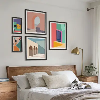 Gallery wall Colorful illustrations of the city