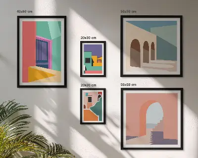Gallery wall Colorful illustrations of the city