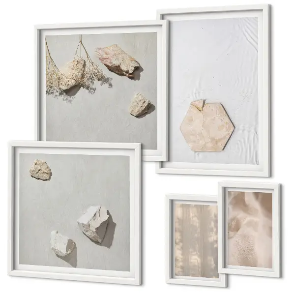 Framed photo set Subtle boho natural textures