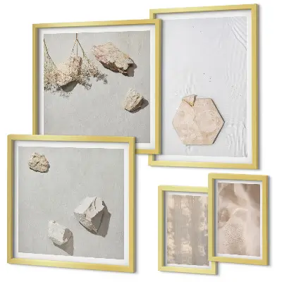 Framed photo set with subtle boho natural textures
