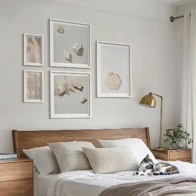 Framed photo set with subtle boho natural textures