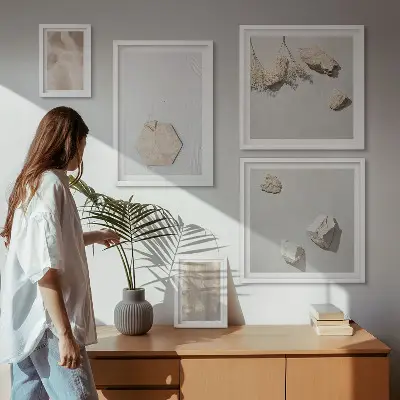 Framed photo set Subtle boho natural textures