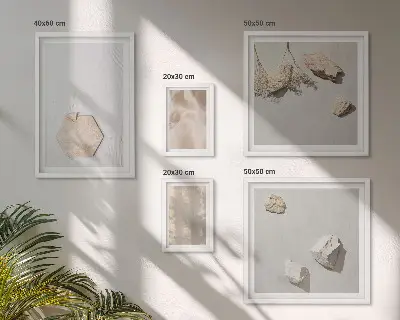 Framed photo set Subtle boho natural textures