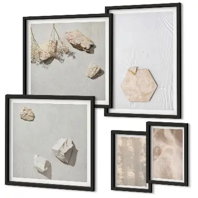 Framed photo set Subtle boho natural textures
