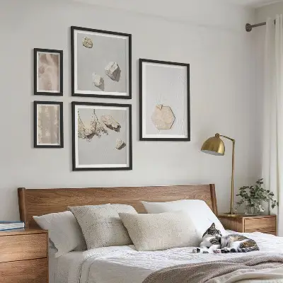 Framed photo set with subtle boho natural textures