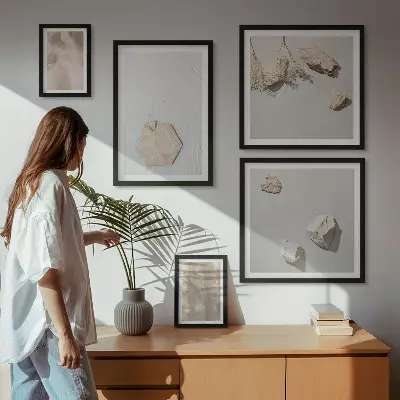 Framed photo set Subtle boho natural textures