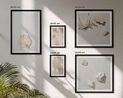 Framed photo set Subtle boho natural textures