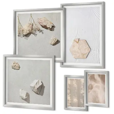 Framed photo set Subtle boho natural textures