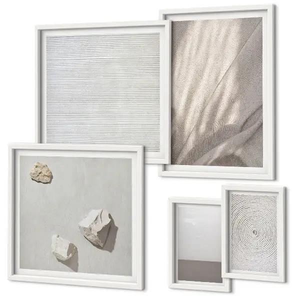 Set of 5 wall art pieces Delicate boho textures of nature