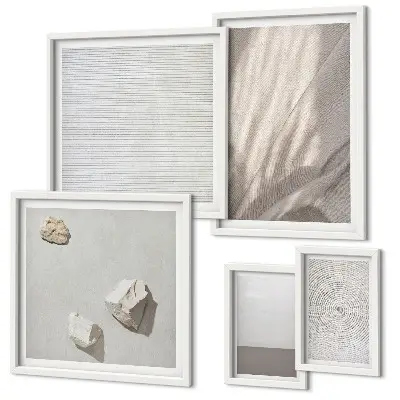 Set of 5 wall art pieces Delicate boho textures of nature