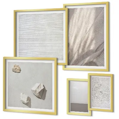 Set of 5 wall art pieces Delicate boho textures of nature
