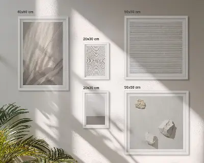 Set of 5 wall art pieces featuring delicate boho textures of nature