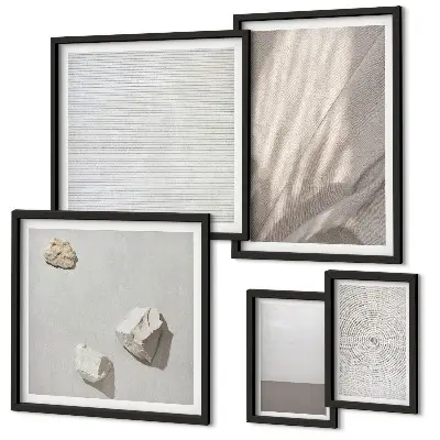 Set of 5 wall art pieces Delicate boho textures of nature