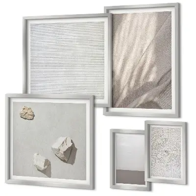 Set of 5 wall art pieces Delicate boho textures of nature