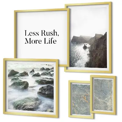 Green Marble Melancholy framed photo set