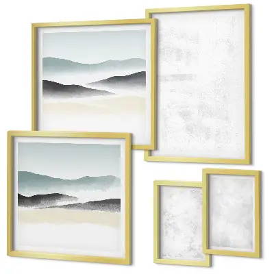 Abstract white spots wall art set of 5 pieces