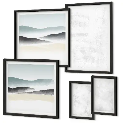 Abstract white spots wall art set of 5 pieces