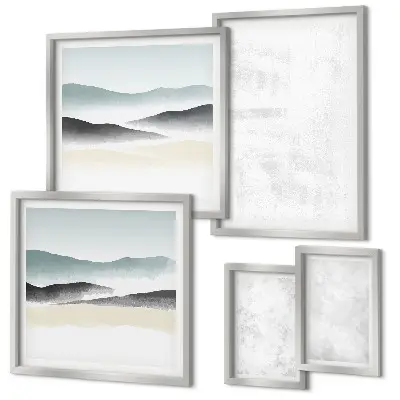Set of 5 wall art pieces White spots abstract background