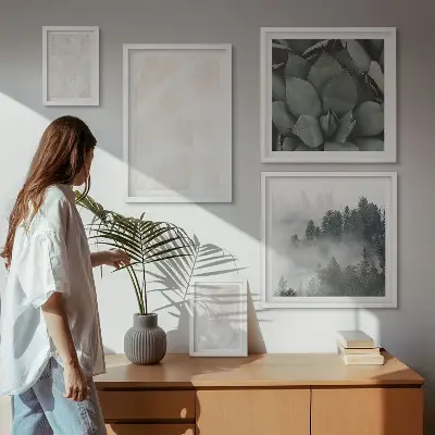 Gallery wall Stone pastel structures