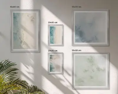 Set of 5 wall art pieces Spilled watercolors canvas minimalism
