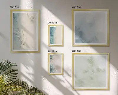 Set of 5 wall art pieces Spilled watercolors canvas minimalism