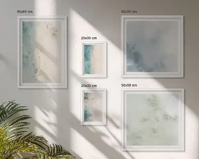 Set of 5 wall art pieces Spilled watercolors canvas minimalism