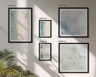 Set of 5 wall art pieces Spilled watercolors canvas minimalism