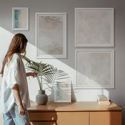 Framed photo set Subtle watercolor texture