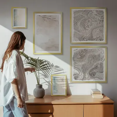 Set of 5 wall art pieces Delicate watercolor paints
