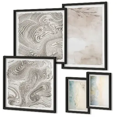 Set of 5 wall art pieces Delicate watercolor paints