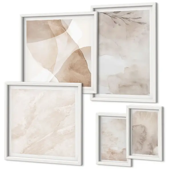 Gallery wall Watercolor paints boho textures