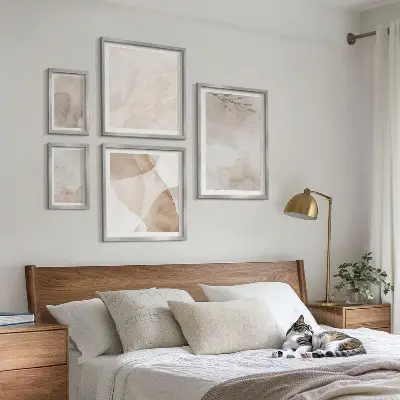 Gallery wall Watercolor paints boho textures