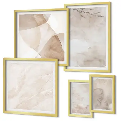 Gallery wall Watercolor paints boho textures