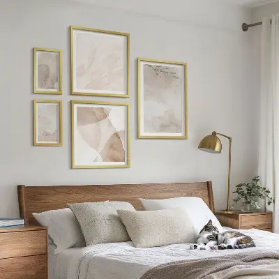 Gallery wall Watercolor paints boho textures