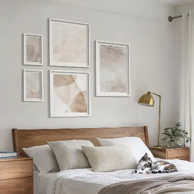 Gallery wall Watercolor paints boho textures