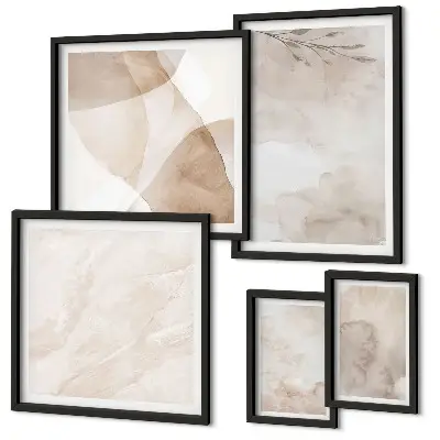 Gallery wall Watercolor paints boho textures