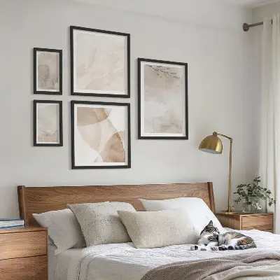 Gallery wall Watercolor paints boho textures