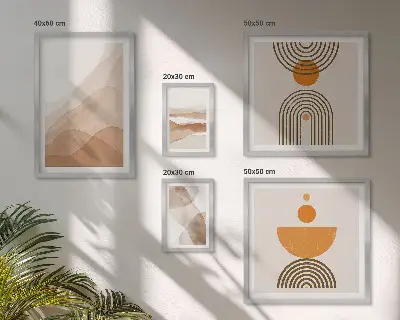 5-piece wall art set minimalist structures in various shades