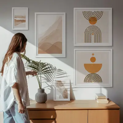 5-piece wall art set minimalist structures in various shades