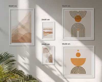 Set of 5 wall art pieces Structures of various shades of minimalism