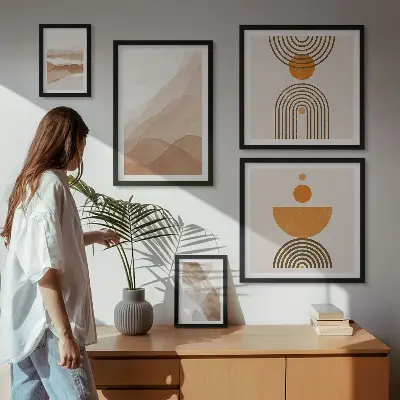 5-piece wall art set minimalist structures in various shades