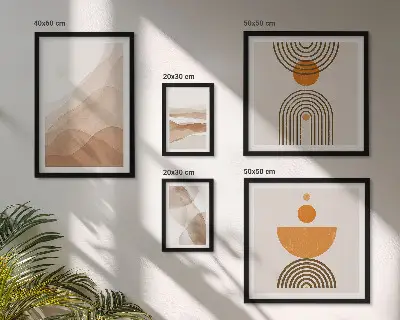 Set of 5 wall art pieces Structures of various shades of minimalism